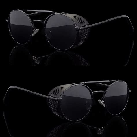 retro sunglasses with side shields.